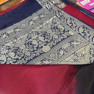 Burgundy color silk saree gently used .